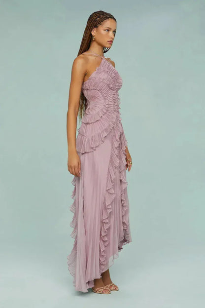 Valeria Montes Vestido Lavanda Elegante