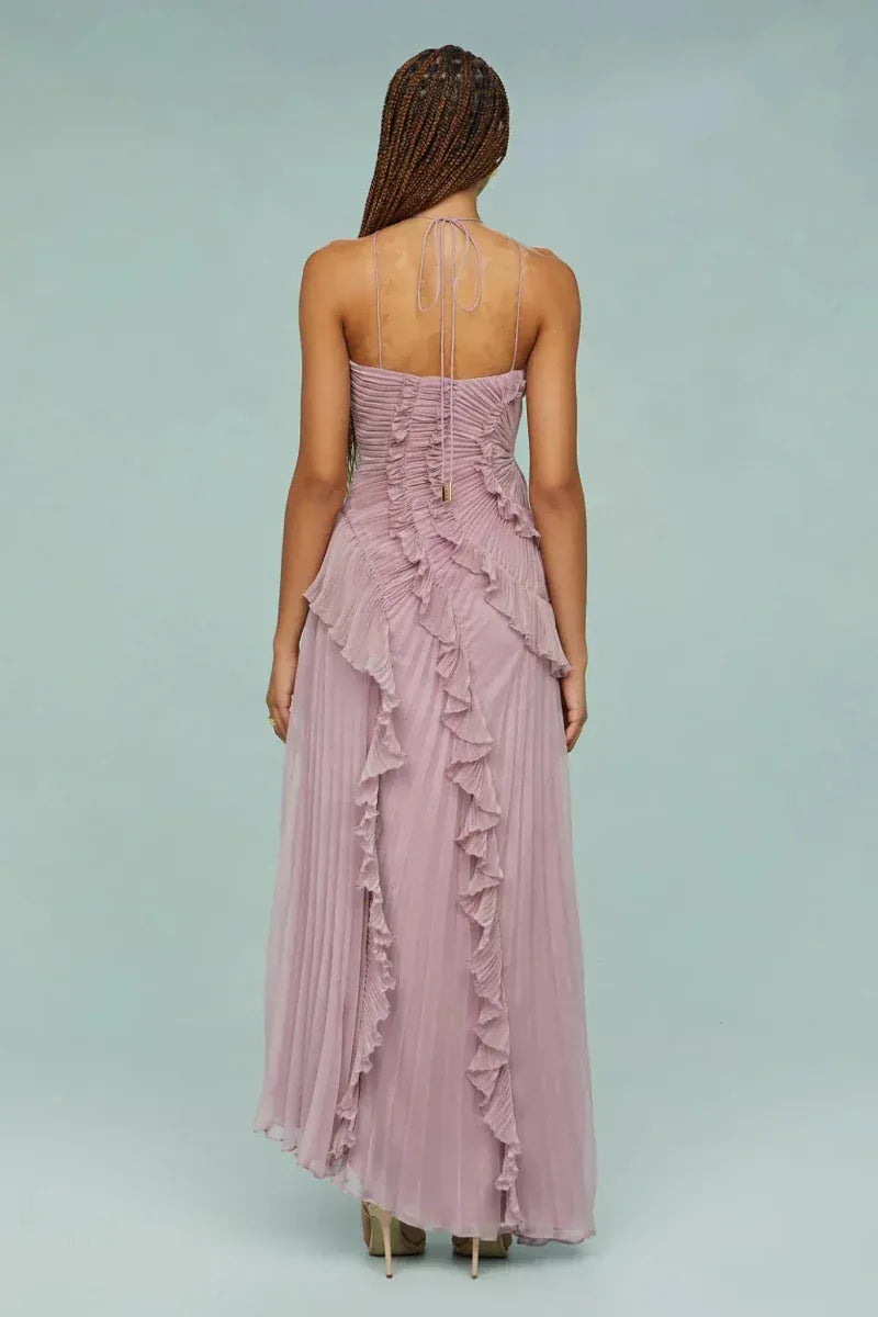 Valeria Montes Vestido Lavanda Elegante