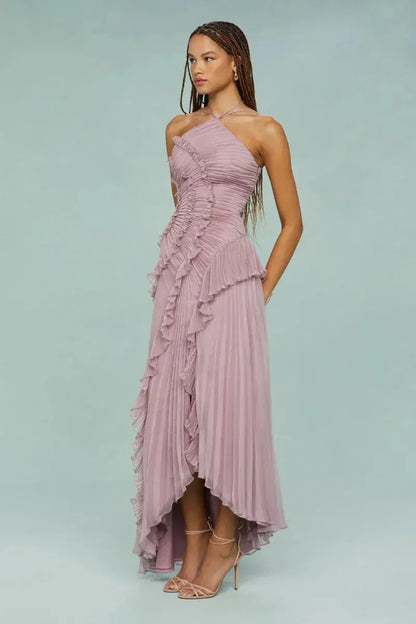 Valeria Montes Vestido Lavanda Elegante