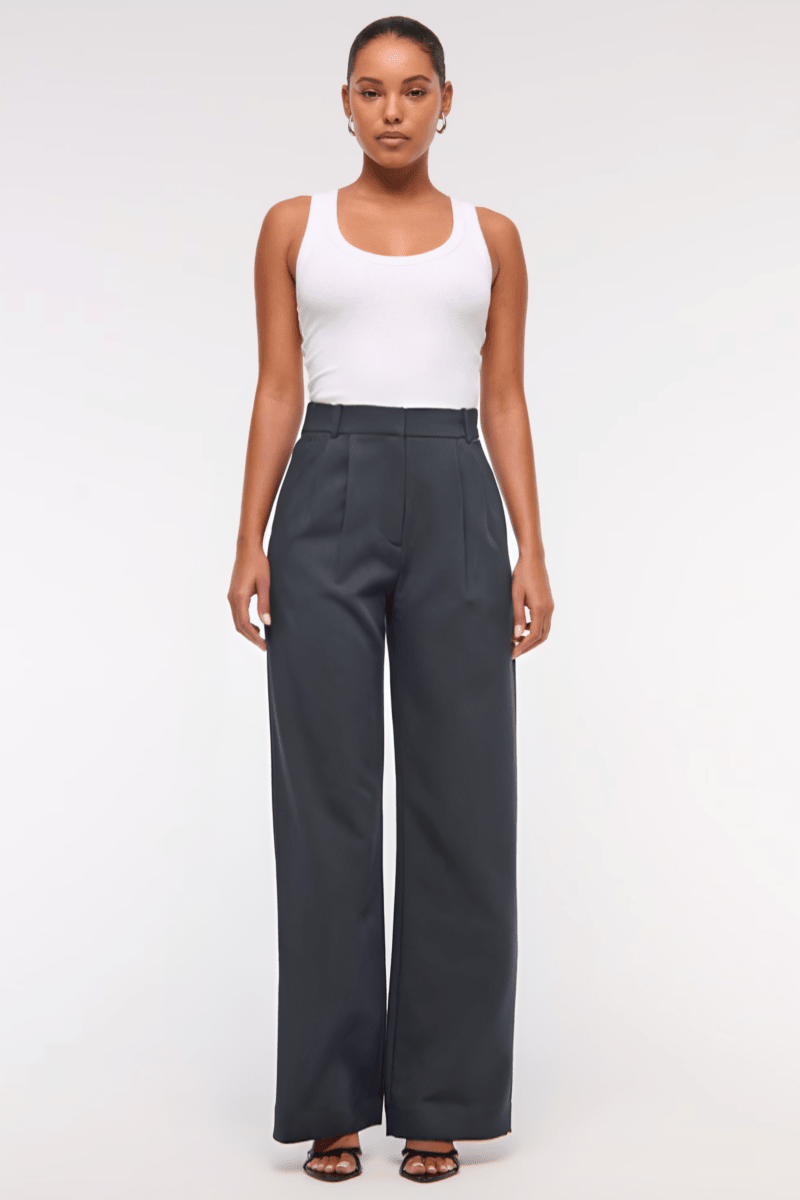 Valeria Montes XS / Gris Tinashe | Pantalones Tailored de Pierna Ancha