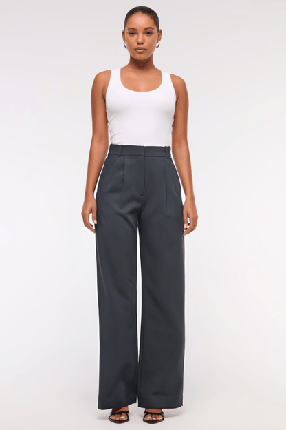 Valeria Montes XS / Gris Tinashe | Pantalones Tailored de Pierna Ancha
