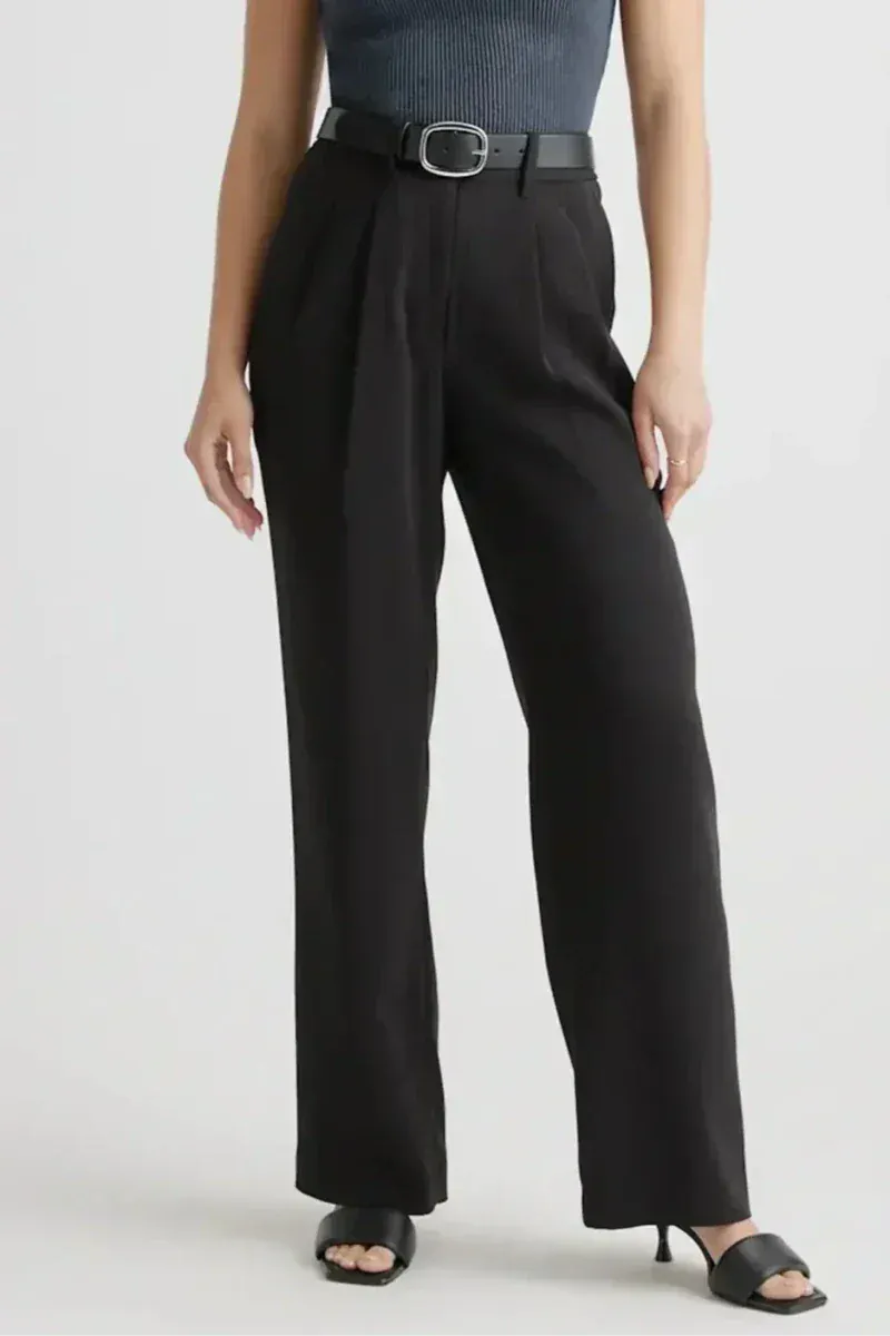 Valeria Montes XS / Negro Tinashe | Pantalones Tailored de Pierna Ancha