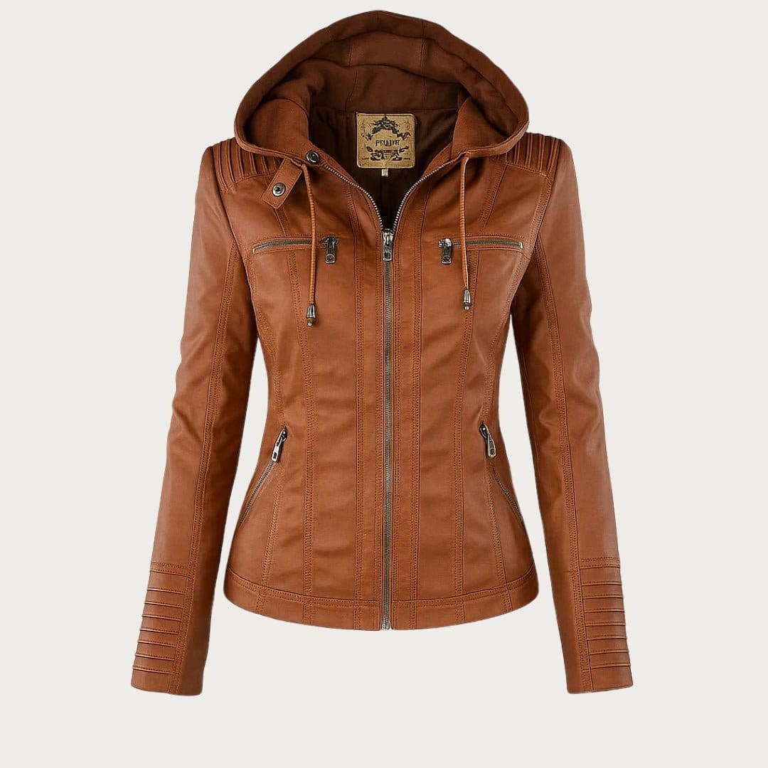 Valeria Montes XXS / Beige Monika | Chaqueta de Piel Vegana