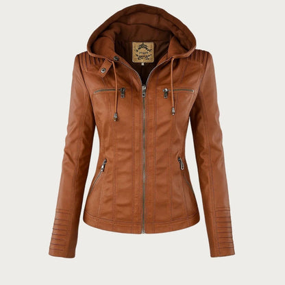 Valeria Montes XXS / Beige Monika | Chaqueta de Piel Vegana