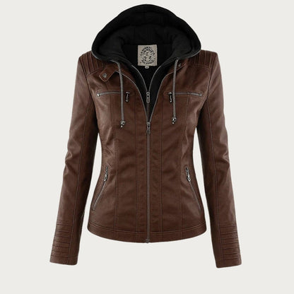 Valeria Montes XXS / Marrón Monika | Chaqueta de Piel Vegana