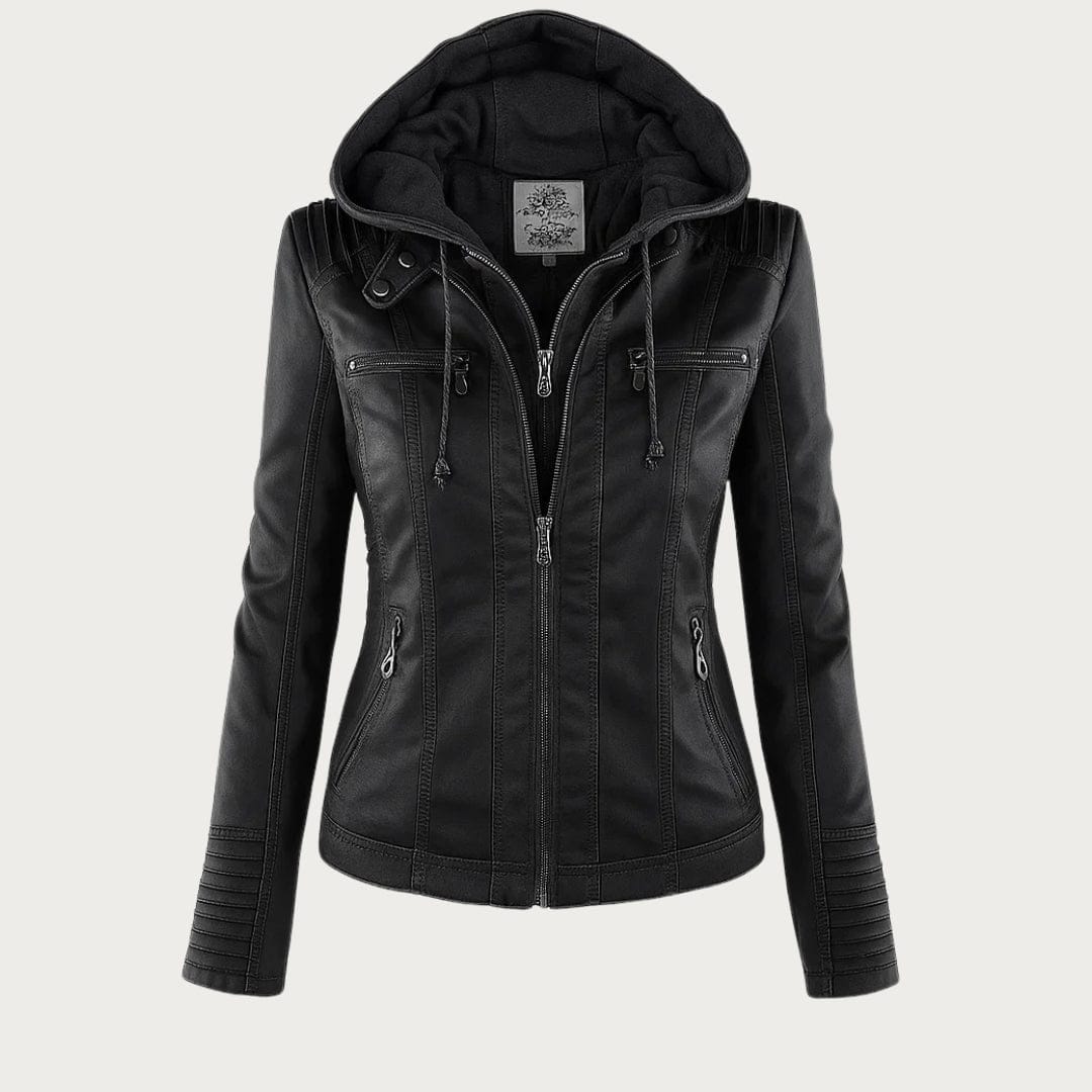 Valeria Montes XXS / Negro Monika | Chaqueta de Piel Vegana