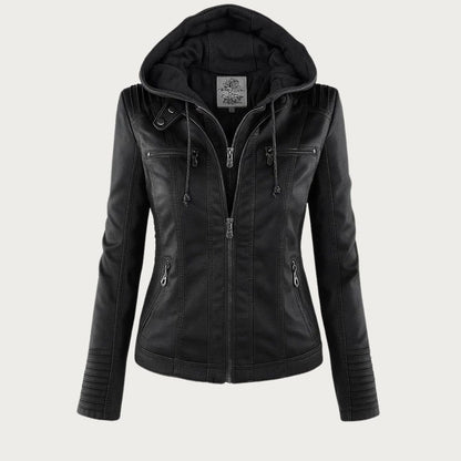 Valeria Montes XXS / Negro Monika | Chaqueta de Piel Vegana